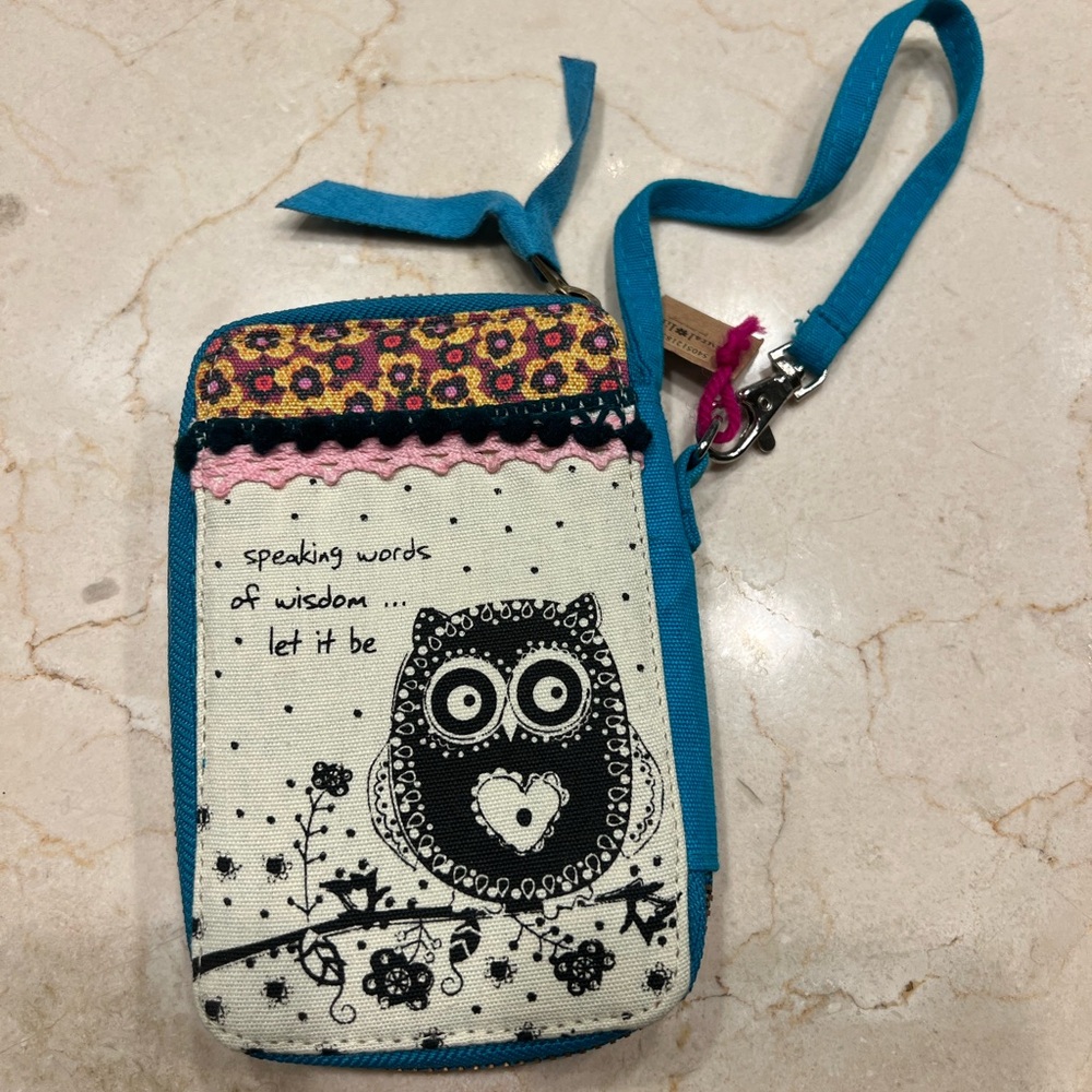Natural Life owl wristlet